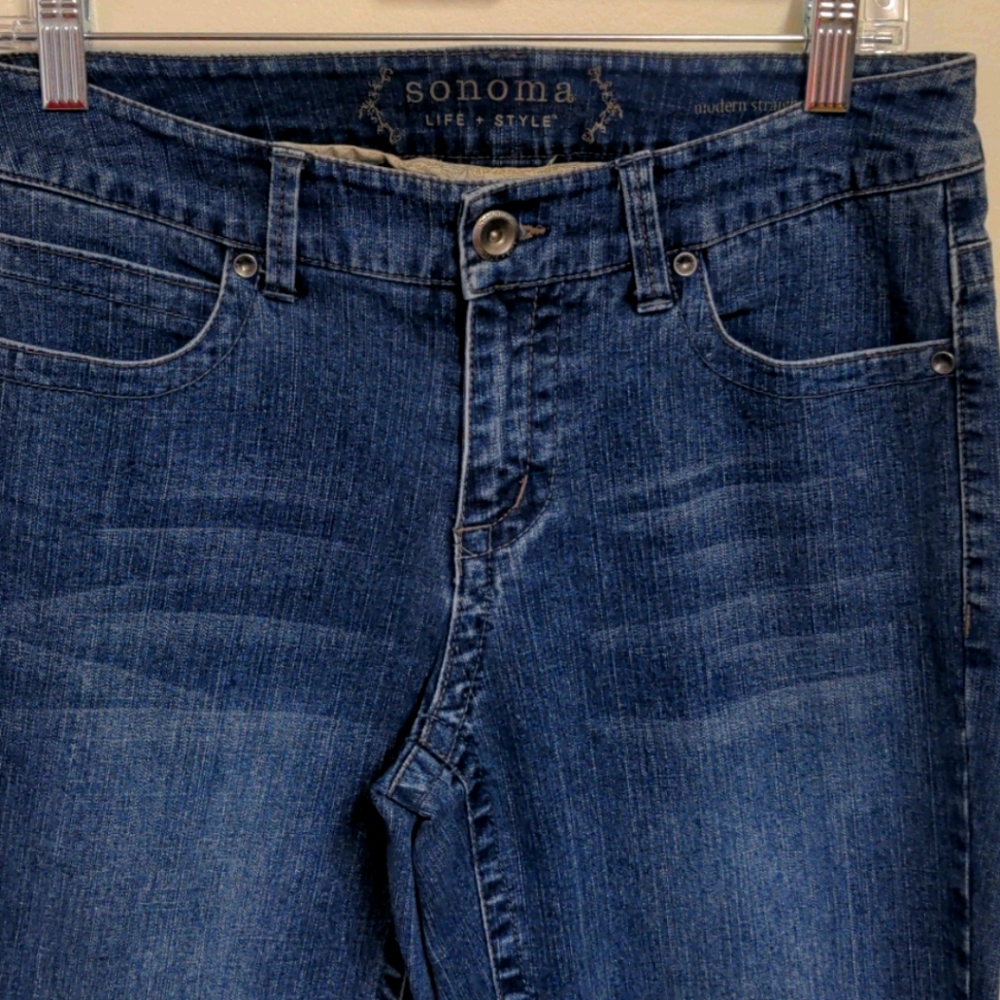🌞 deals! Sonoma modern straight leg stretch whiskered jeans 4 four